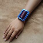 Manchette cuir bordeaux & marine – Boucle vintage