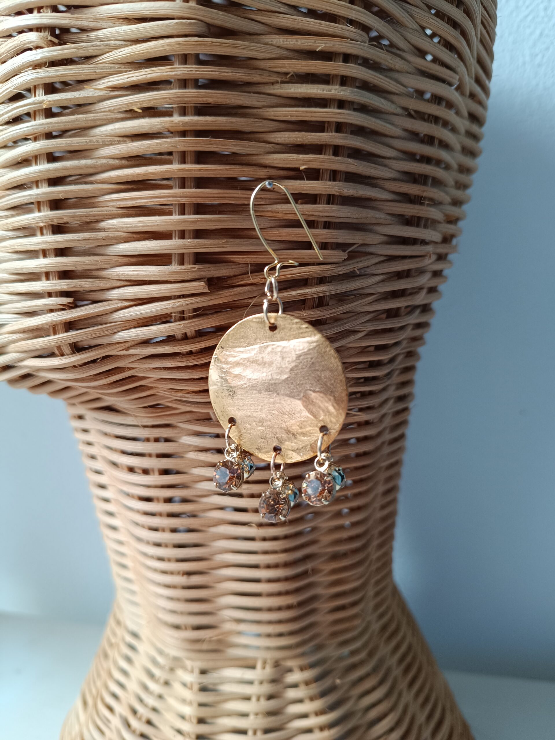 Boucles d’oreilles dorées upcyclées