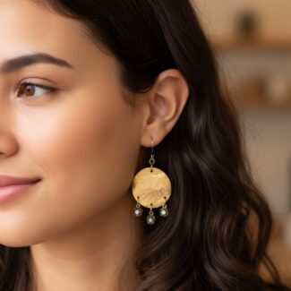 Boucles d’oreilles dorées upcyclées